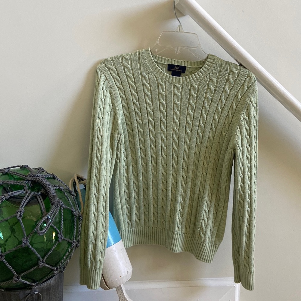 Brooks Brothers Cotton Sweater Medium Green-Blue Color